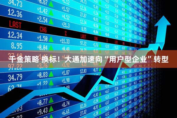 千金策略 换标！大通加速向“用户型企业”转型